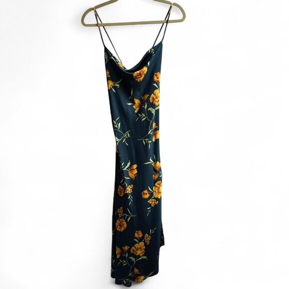 ASTR The Label - Gaia Floral Satin Cowlneck Midi-Dress - Picture 2 of 8